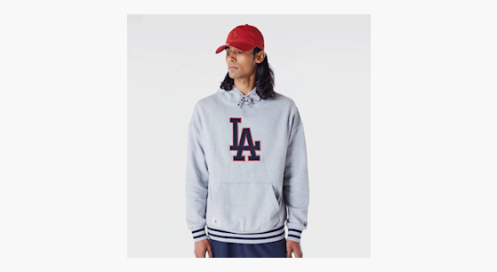 あ*を様 新品正規品RUSSELUNOCRAZY REMAKE HOODY パー New Era MLB RIB INFILL OS HOODIE los angeles dodgers hgrnvy