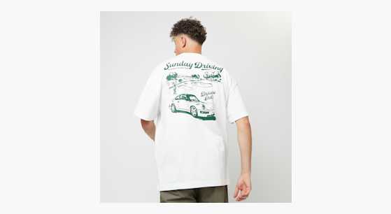 ★another COTTON LAB★Sunday Driving T-Shirt★ Another Cotton Lab Sunday Driving Oversize T-Shirt biały