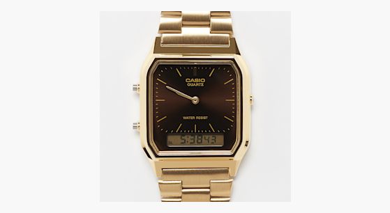 Casio Orologio Uomo AQ-230GA-9DMQYES - Collezione Vintage Oro Con Quadrante Rettangolare - Cronometro E Calendario - 2