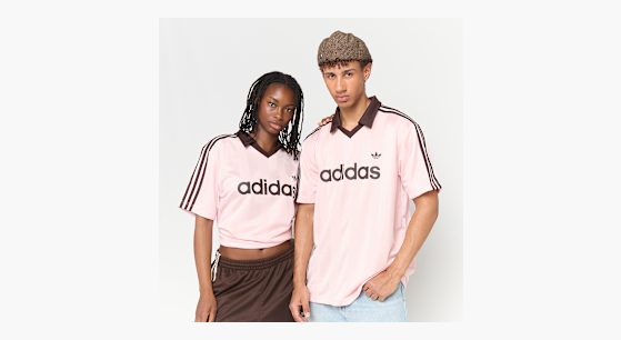 adidas Originals Archive Collar Engineered Jersey lichtroze
