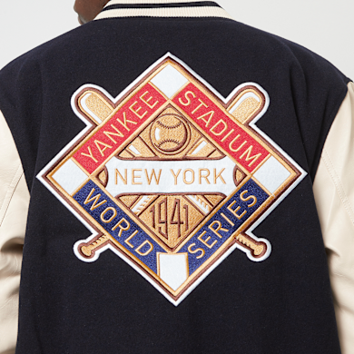 New Era New York Yankees MLB Patch Navy Varsity Jacket blau