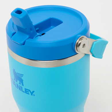 Stanley IceFlow 2.0 Flip Straw Tumbler con manico, 850,5 g, coperchio avvitabile e cannuccia ribaltabile, a tenuta stagna, in acciaio inox, senza BPA, cactus blu
