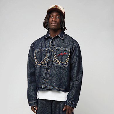 Karl Kani Kani Jeans Cropped Rinsed Denim Jacket blau | KM261-013