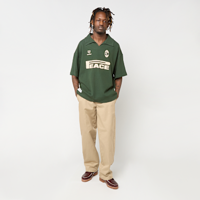 Another Cotton Lab Peace Waffle Polo groen | ACL-261-WP-401-006