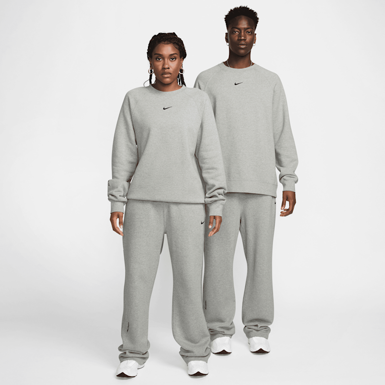 Nike Nocta Fleece CS Crew grijs | FN8160-063 | SNIPES