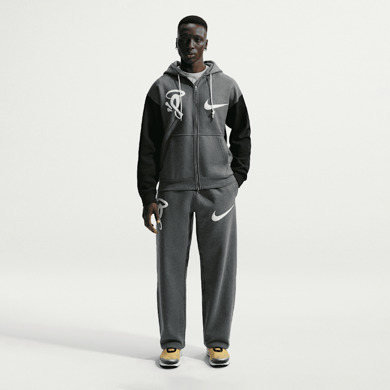 Nike Solo Swoosh x Central Cee Fleece Open Hem Pant szary | | SNIPES