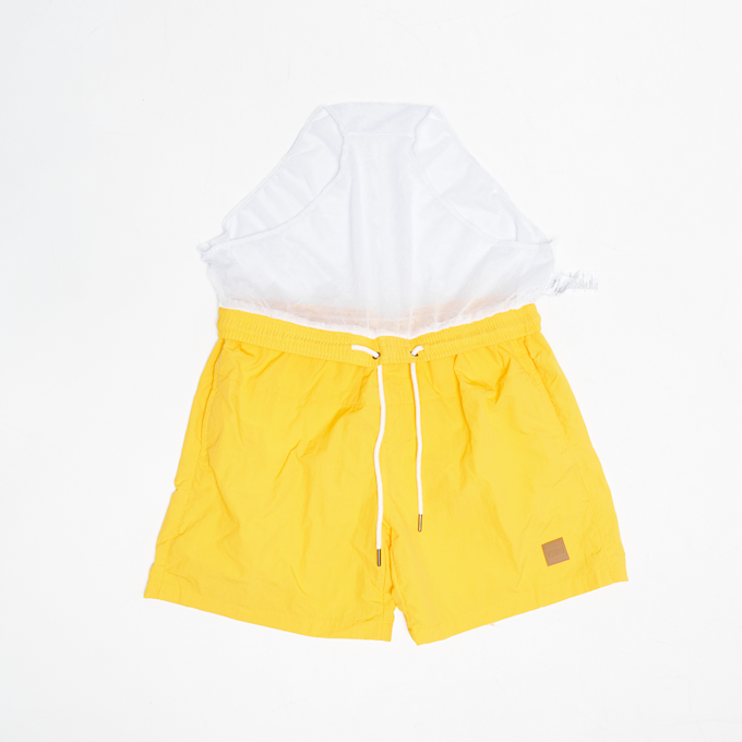Urban Classics Block Swim Shorts chrome yellow geel 41399 5