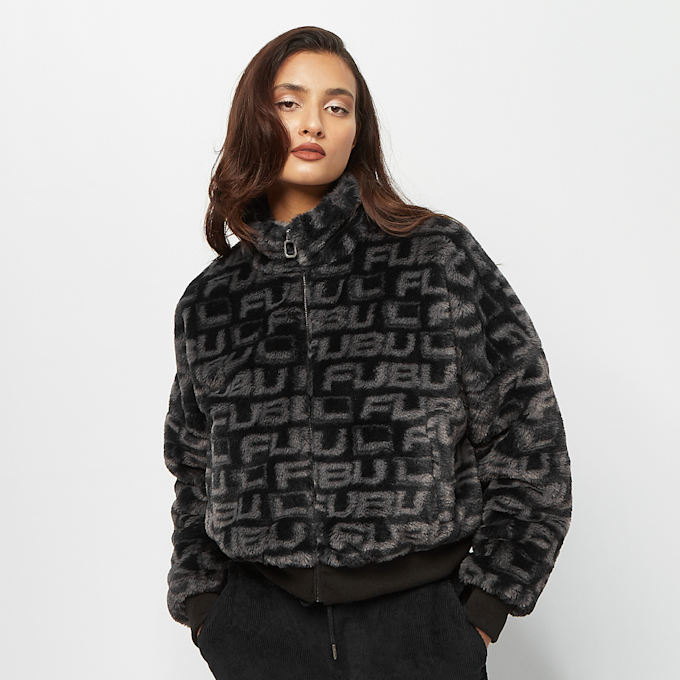 FUBU Corporate Aop Fake Fur Jacket black/anthrazit crna 41164 1