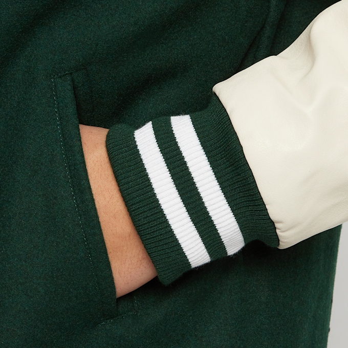 FUBU Fake Leather Wool Blend College Jacket schwarz 908 6