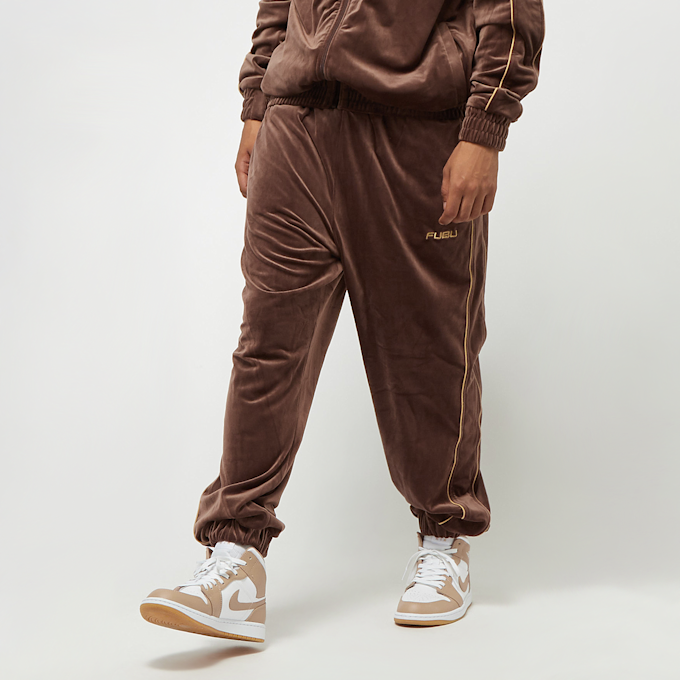 FUBU FUBU Corporate Velours Track Pants brown/sand bleu 44321 1