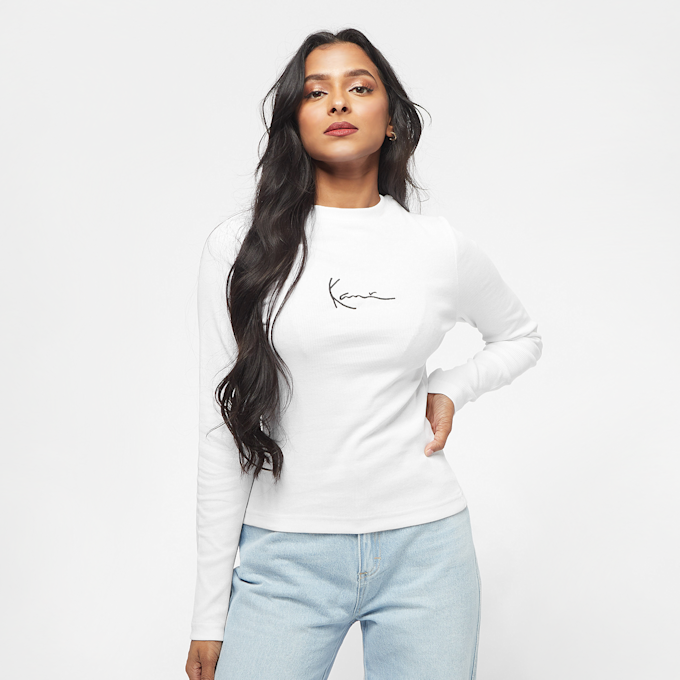 Karl Kani Small Signature Rib Long Sleeve blanco 1165 1