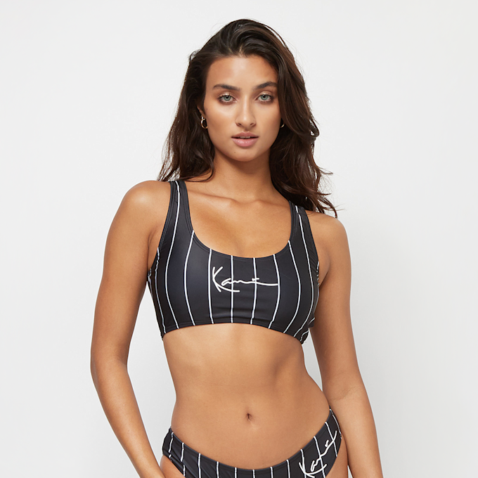 Karl Kani Small Signature Pinstripe Bikini Top crna 6116 1