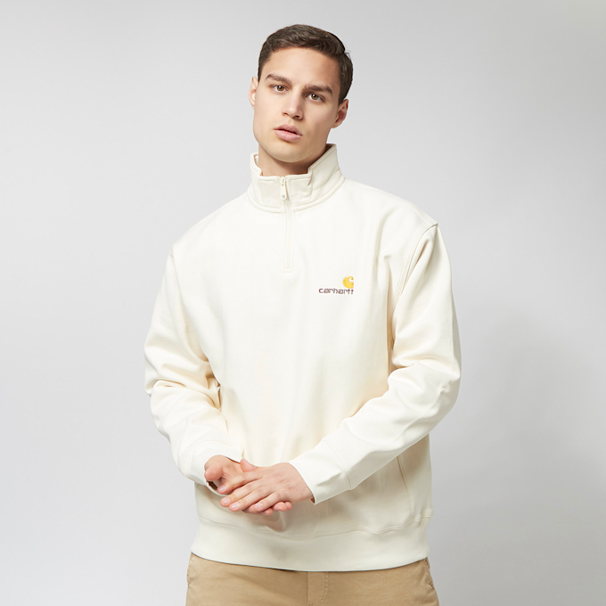 Carhartt WIP Half Zip American Script Sweatshirt bež 4012 1