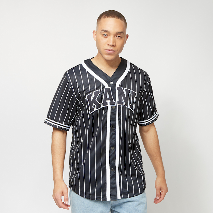 Karl Kani Serif Pinstripe Baseball Shirt czarny 4108 1