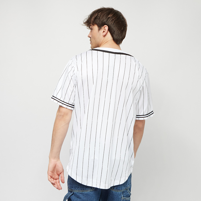 Karl Kani Serif Pinstripe Baseball Shirt blanco 4111 2