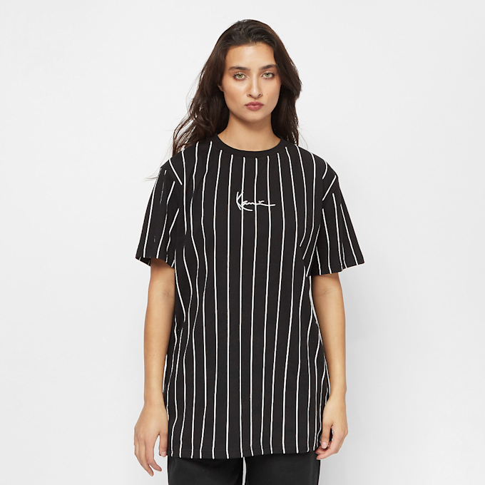 Karl Kani Small Signature Essential Pinstripe OS Tee black/white noir 11555 1