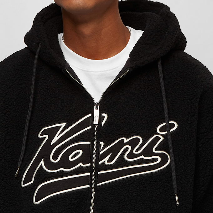 Karl Kani Varsity OS Teddy Zip Hoodie negro 11860 3