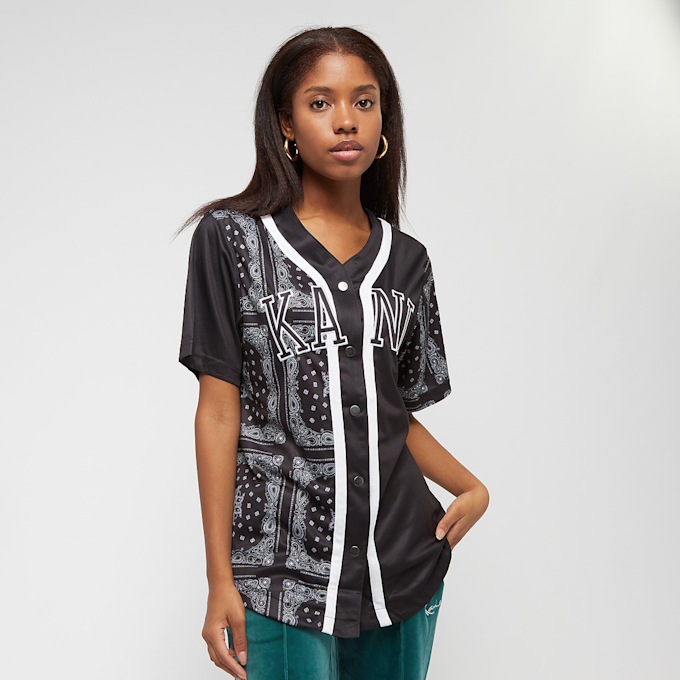 Karl Kani College Paisley Block Baseball Shirt nero 11949 1