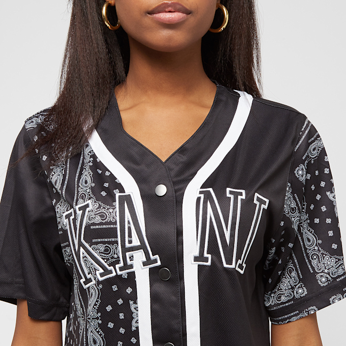 Karl Kani College Paisley Block Baseball Shirt nero 11949 3