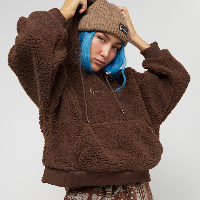 Karl Kani Small Signature Teddy OS Hoodie brun 11954 1