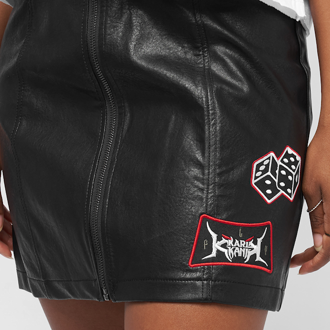 Karl Kani x Stranger Things Patched Synthetic Leather Skirt preto 12910 3