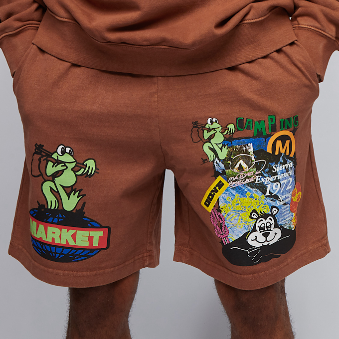 Market Gone Camping Washed Shorts marrón 10537 3