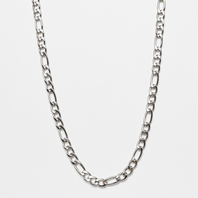 King Ice 6mm Stainless Steel Figaro Chain silber 15713 1