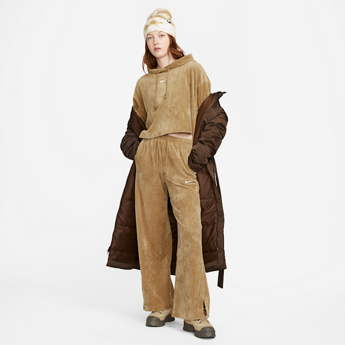 Nike   Sportswear Women's Velour Cropped Pullover Hoodie beż 16120 5