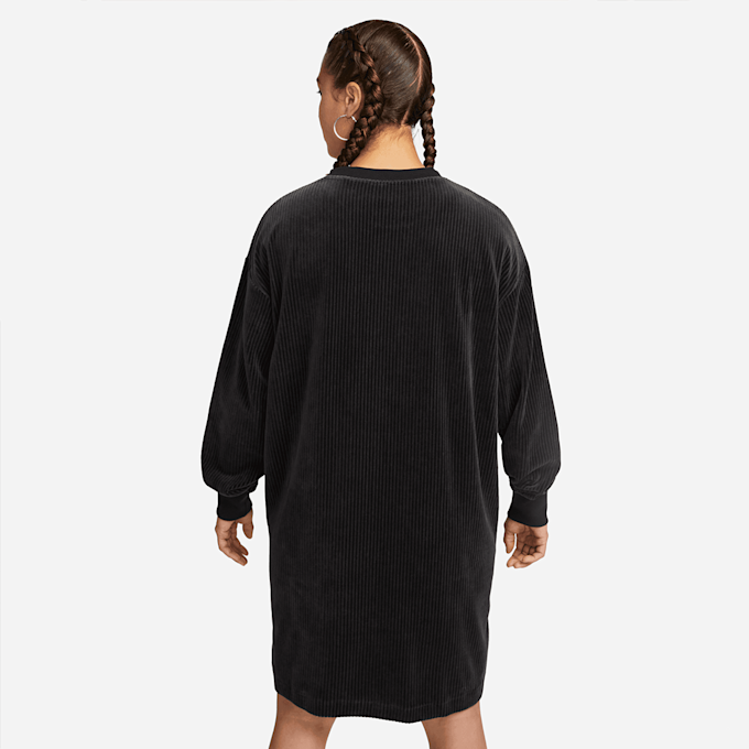 Nike   Sportswear Women's Velour Long-Sleeve Crew-Neck Dress noir 16166 2