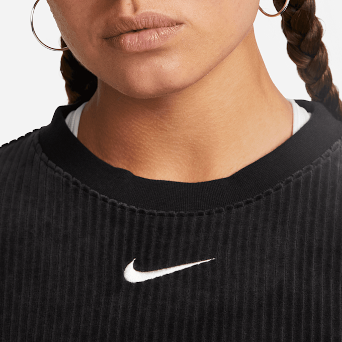 Nike Sportswear Women's Velour Long-Sleeve Crew-Neck Dress zwart 16166 3