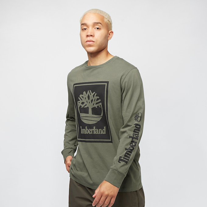 Timberland Long Sleeve Front Stack Logo Tee (Regular) blanc 17286 1