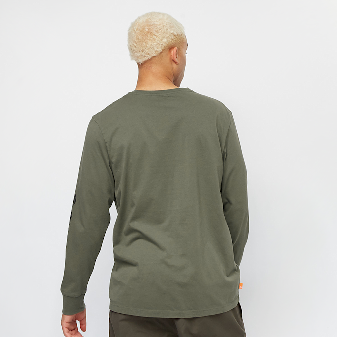 Timberland Long Sleeve Front Stack Logo Tee (Regular) blanc 17286 2