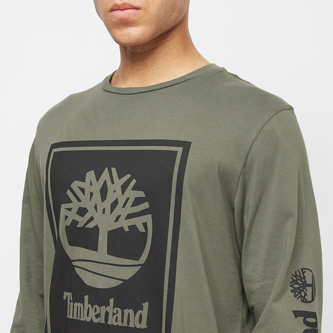 Timberland Long Sleeve Front Stack Logo Tee (Regular) blanc 17286 3