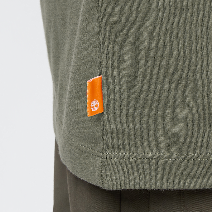 Timberland Long Sleeve Front Stack Logo Tee (Regular) blanc 17286 4