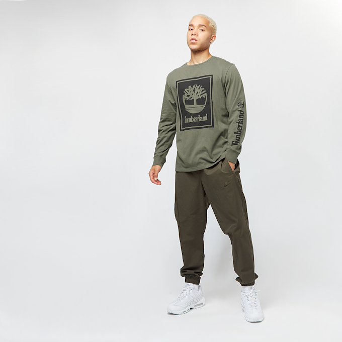 Timberland Long Sleeve Front Stack Logo Tee (Regular) blanc 17286 6