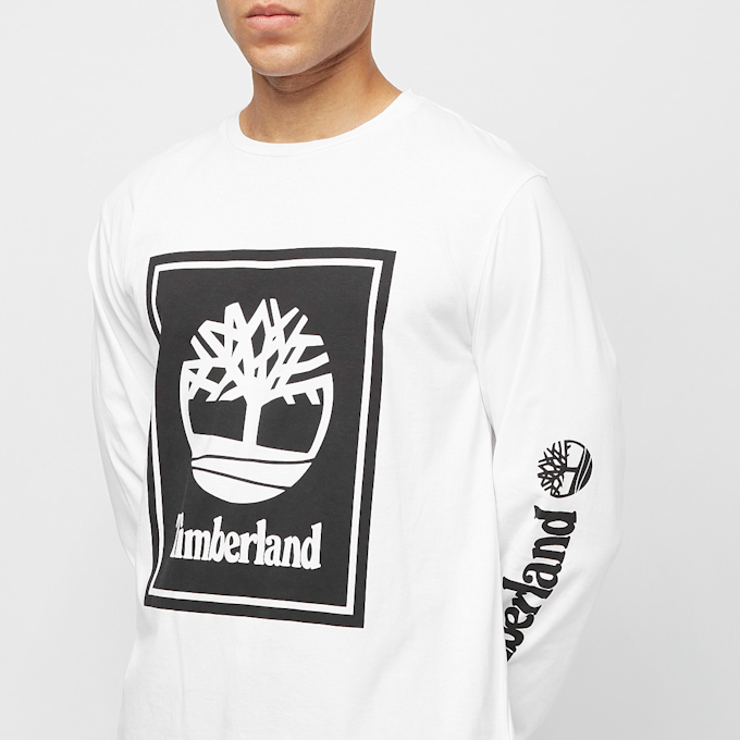Timberland Long Sleeve Front Stack Logo Tee (Regular) blanc 17288 3