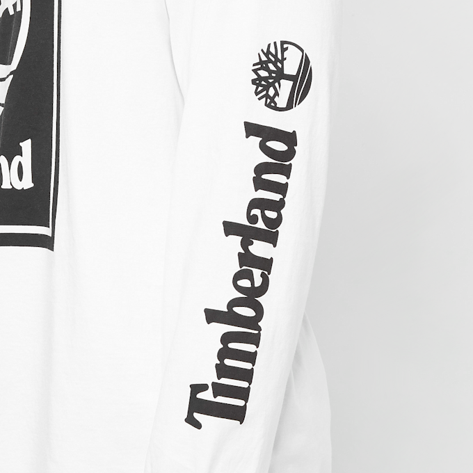 Timberland Long Sleeve Front Stack Logo Tee (Regular) blanc 17288 4