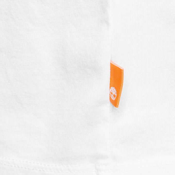 Timberland Long Sleeve Front Stack Logo Tee (Regular) blanc 17288 5