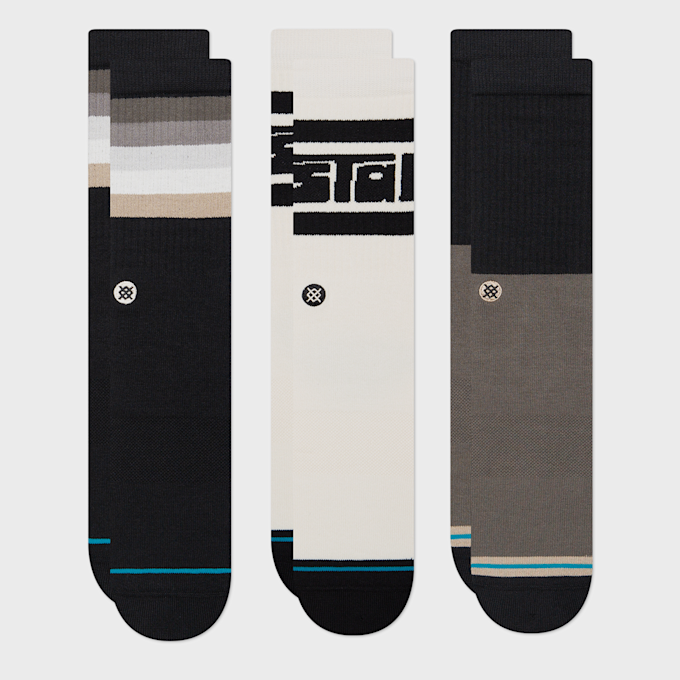 Stance 3 PACK - Crew Casual Mono Socks schwarz 18044 1