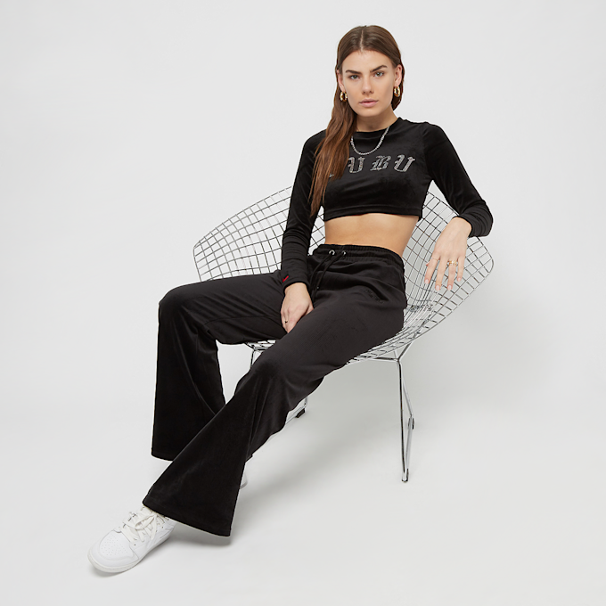 FUBU Old English Rhinestone Velours Long Sleeve preto 18056 5