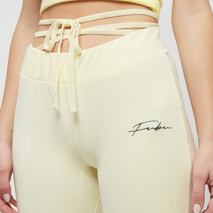 FUBU Signature Velours Flared Leggings beige 18079 4