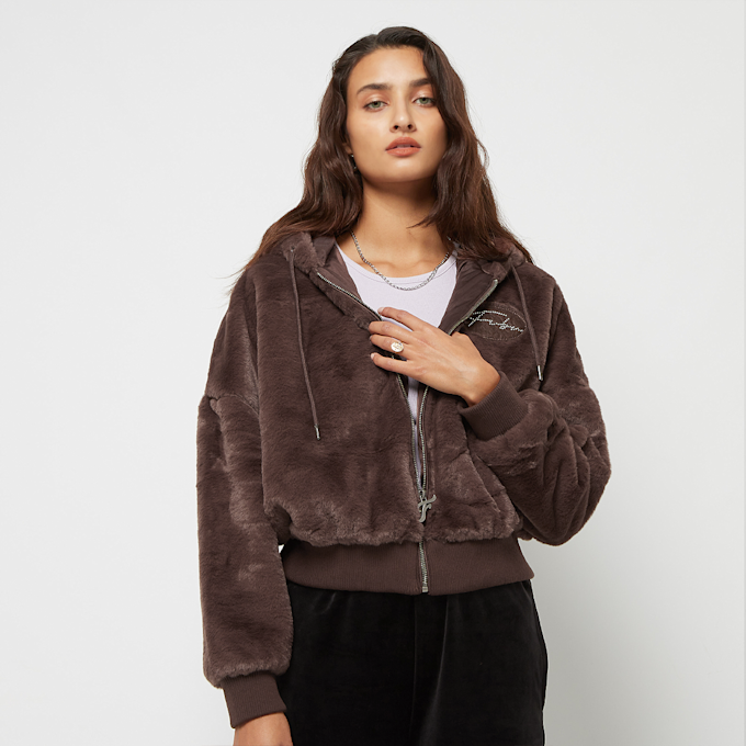 FUBU Signature Rhinestone Fur Jacket braun 18081 1
