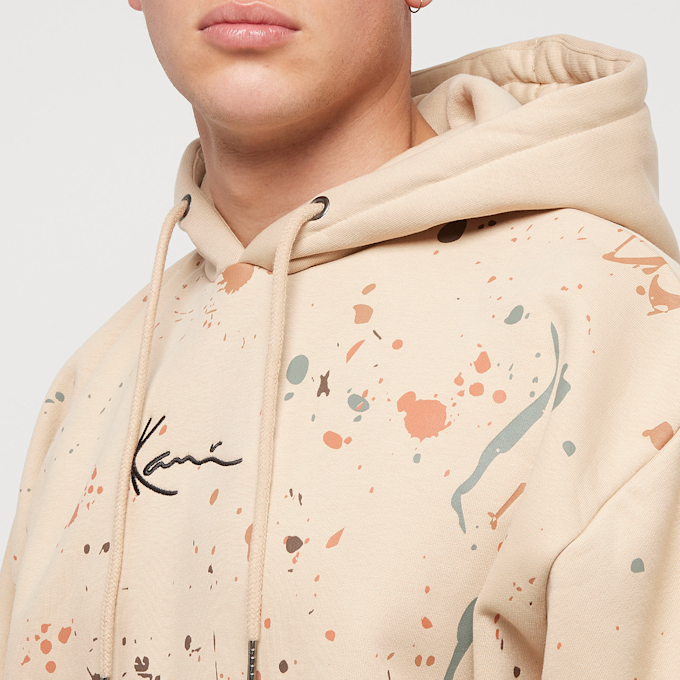 Karl Kani Small Signature OS Paintsplatter Hoodie beige 18233 3