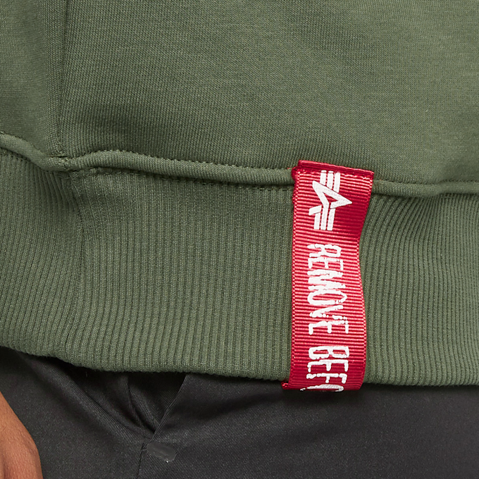 Alpha Industries Half Zip Sweater Small Logo grün 13016 4