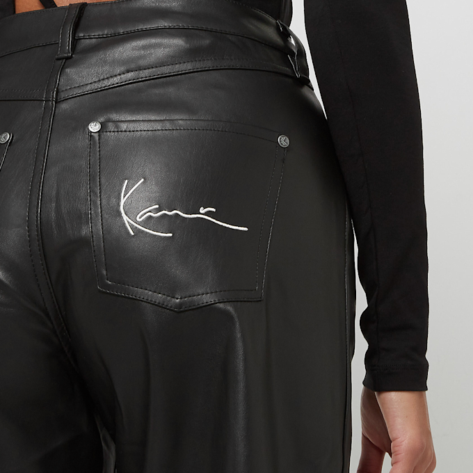 Karl Kani Small Signature PU Wide Fit Pants crna 13100 4