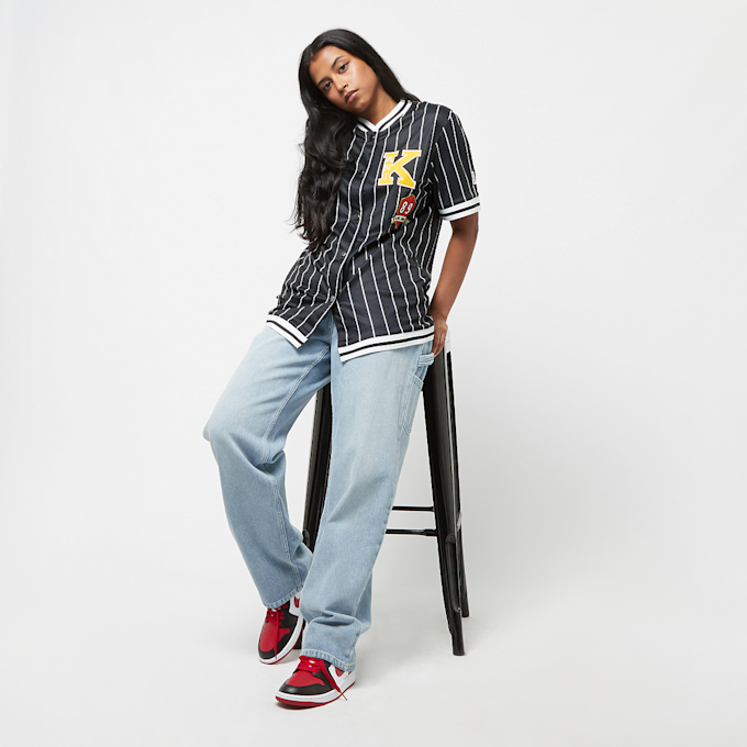 Karl Kani Retro Patch Pinstripe Baseball Shirt zwart 13148 5