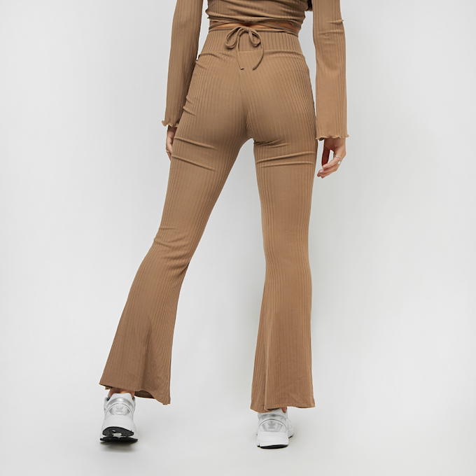 Urban Classics Ladies High Waist Rib Flared Leggings marrón 13442 2