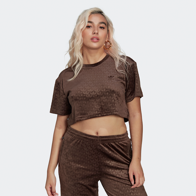 adidas Originals Summer Rave Cropped T-Shirt castanho 13614 1