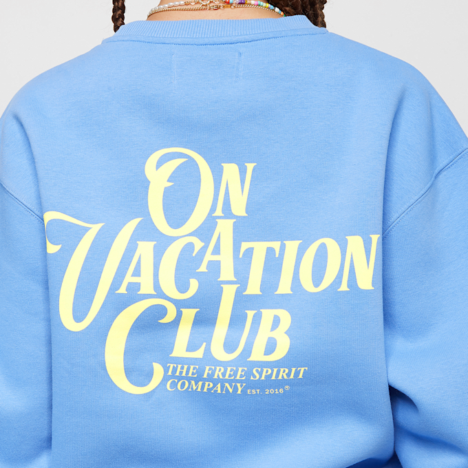 On Vacation Calligraphy Ladies Sweater plava 13884 4