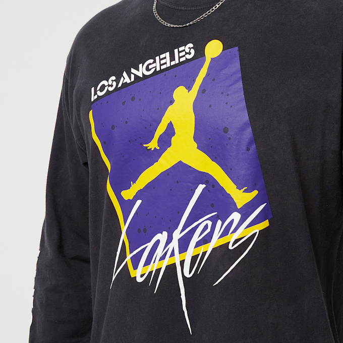 Jordan Los Angeles Lakers Courtside Statement Edition Men's Jordan Max90 NBA Long-Sleeve T-Shirt schwarz 14190 3